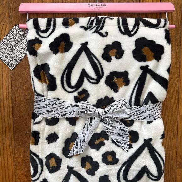 JUICY COUTURE Oversized Plush Throw Viral Leopard Print Blanket 50x70 Home Decor - Picture 10 of 14